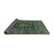 Sideview of Persian Turquoise Traditional Rug, tr610turq