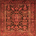 Round Machine Washable Persian Orange Traditional Area Rugs, wshtr610org