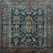 Square Machine Washable Persian Light Blue Traditional Rug, wshtr610lblu