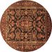 Round Machine Washable Persian Brown Traditional Rug, wshtr610brn