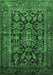 Machine Washable Persian Emerald Green Traditional Area Rugs, wshtr610emgrn