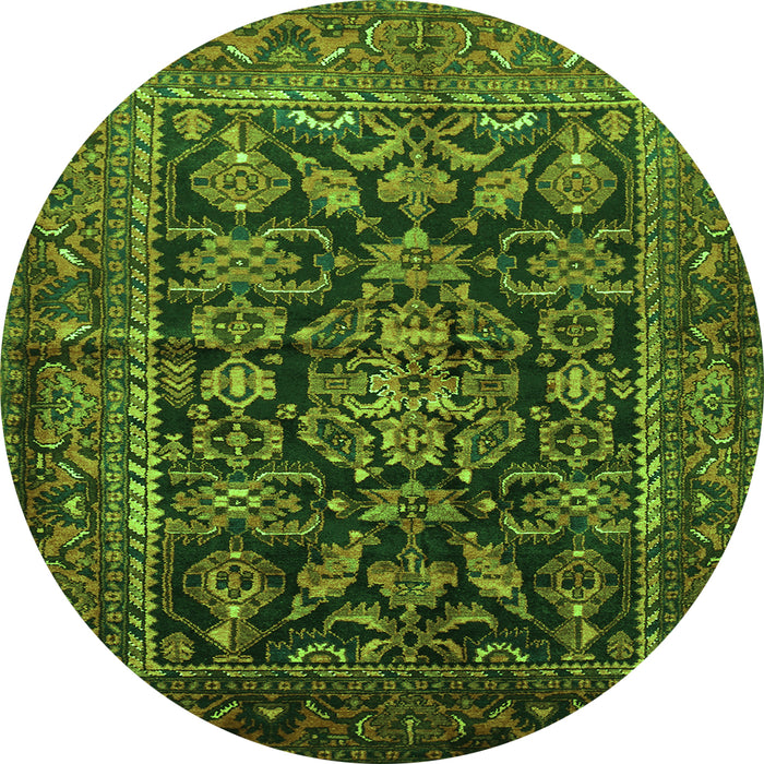 Square Persian Green Traditional Rug, tr610grn