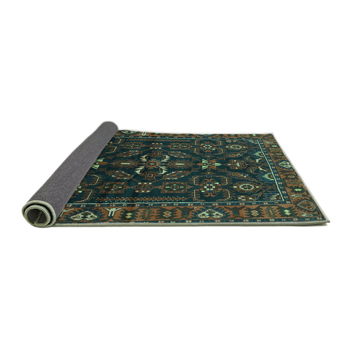 Sideview of Persian Turquoise Traditional Rug, tr611turq