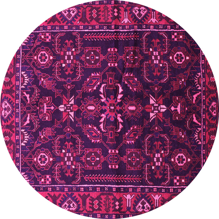 Round Persian Pink Traditional Rug, tr611pnk