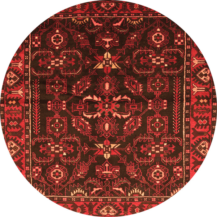 Square Persian Orange Traditional Rug, tr611org