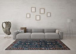 Machine Washable Persian Light Blue Traditional Rug in a Living Room, wshtr611lblu