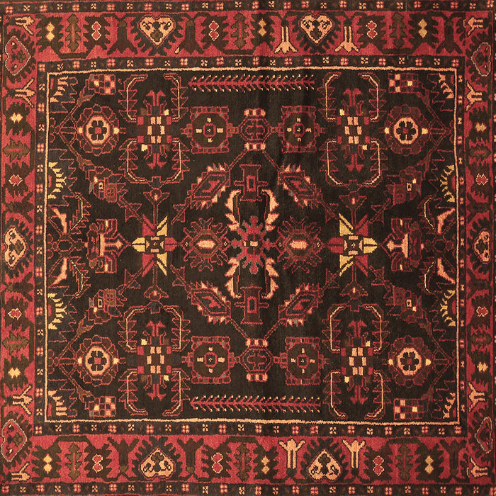 Square Machine Washable Persian Brown Traditional Rug, wshtr611brn