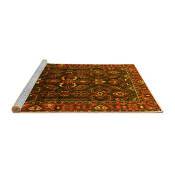 Sideview of Machine Washable Persian Yellow Traditional Rug, wshtr611yw