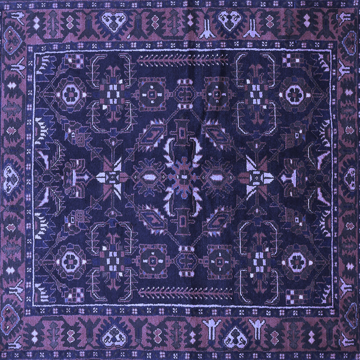 Square Persian Blue Traditional Rug, tr611blu