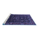 Sideview of Machine Washable Persian Blue Traditional Rug, wshtr611blu