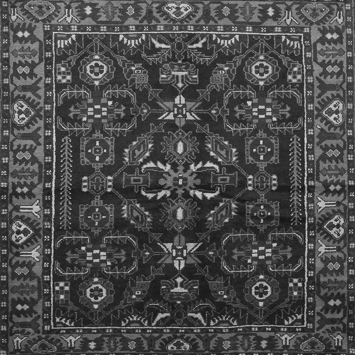 Round Machine Washable Persian Gray Traditional Rug, wshtr611gry