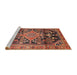 Sideview of Machine Washable Traditional Saffron Red Rug, wshtr612