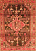 Serging Thickness of Machine Washable Persian Orange Traditional Area Rugs, wshtr612org