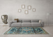 Machine Washable Persian Light Blue Traditional Rug in a Living Room, wshtr612lblu