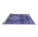 Sideview of Machine Washable Persian Blue Traditional Rug, wshtr612blu