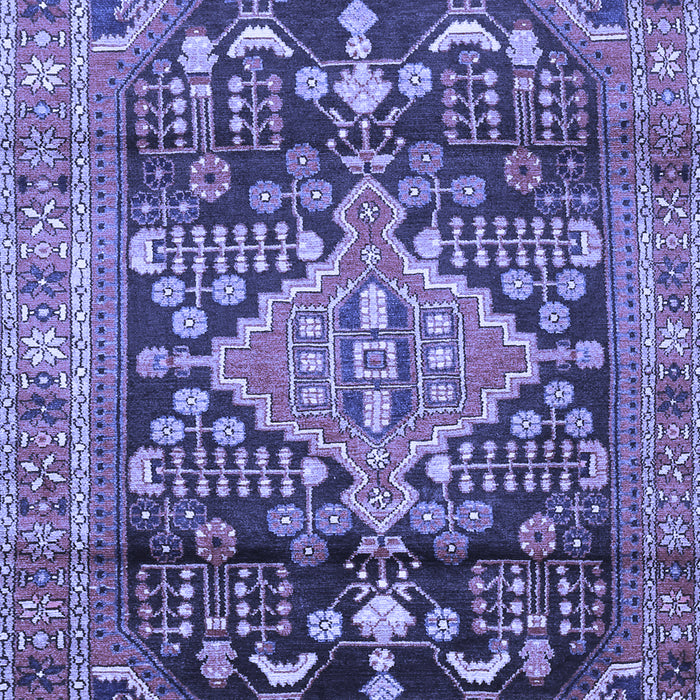 Machine Washable Persian Blue Traditional Rug, wshtr612blu