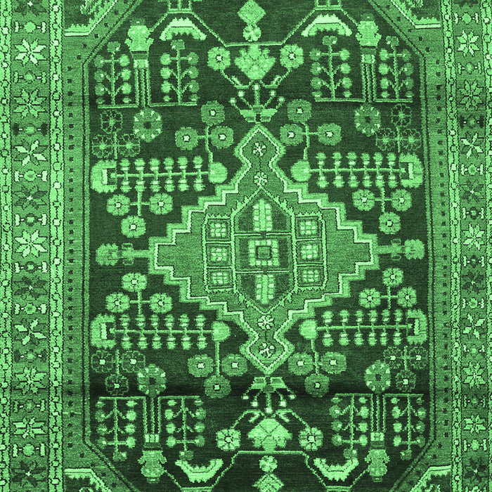 Machine Washable Persian Emerald Green Traditional Area Rugs, wshtr612emgrn