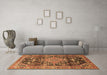 Machine Washable Persian Brown Traditional Rug in a Living Room,, wshtr612brn