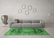 Machine Washable Persian Emerald Green Traditional Area Rugs in a Living Room,, wshtr612emgrn