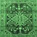 Square Machine Washable Persian Emerald Green Traditional Area Rugs, wshtr612emgrn