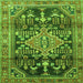 Round Machine Washable Persian Green Traditional Area Rugs, wshtr612grn