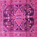 Square Persian Pink Traditional Rug, tr612pnk