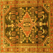 Square Persian Yellow Traditional Rug, tr612yw
