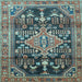 Square Persian Light Blue Traditional Rug, tr612lblu