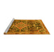 Sideview of Machine Washable Persian Yellow Traditional Rug, wshtr612yw