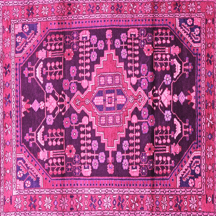 Square Machine Washable Persian Pink Traditional Rug, wshtr612pnk