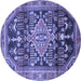 Round Persian Blue Traditional Rug, tr612blu