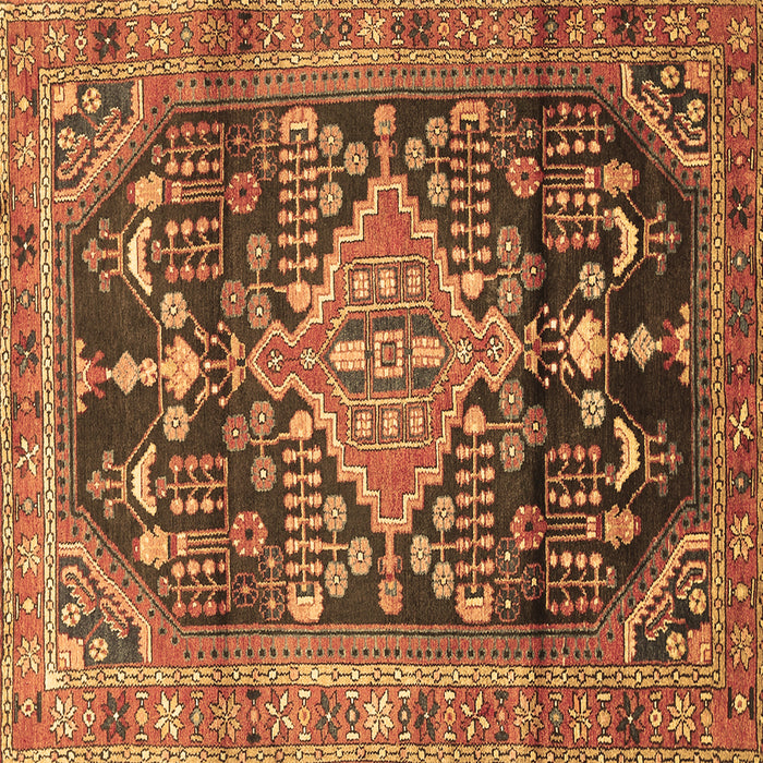 Square Machine Washable Persian Brown Traditional Rug, wshtr612brn