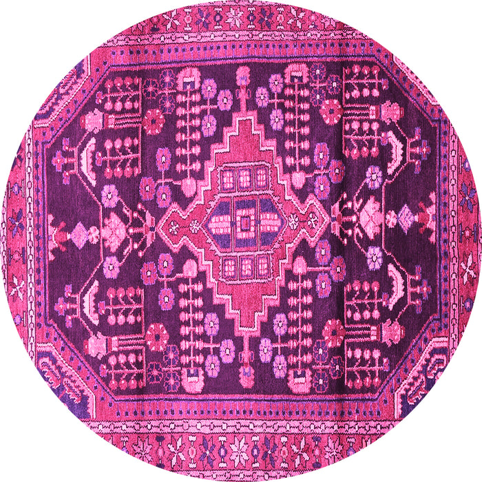 Round Persian Pink Traditional Rug, tr612pnk