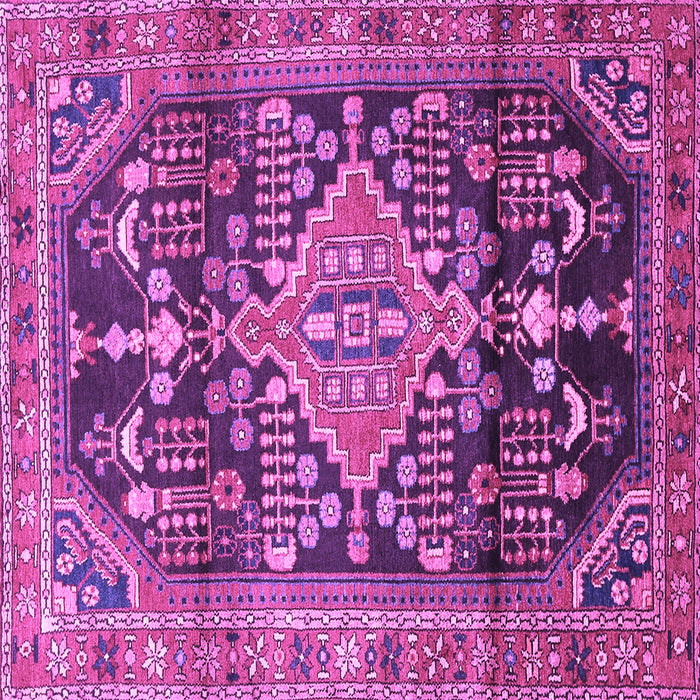 Square Machine Washable Persian Purple Traditional Area Rugs, wshtr612pur