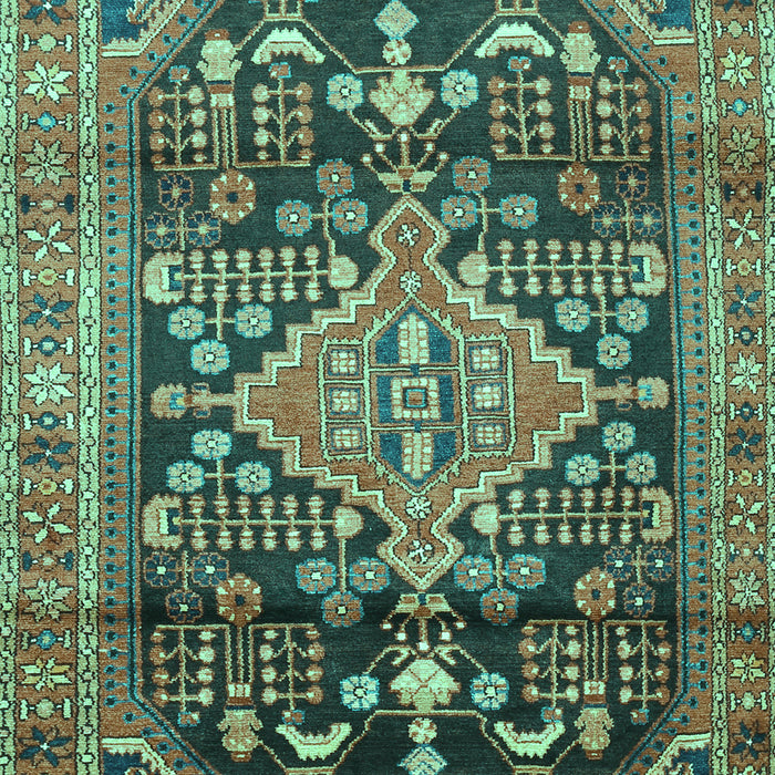 Machine Washable Persian Turquoise Traditional Area Rugs, wshtr612turq