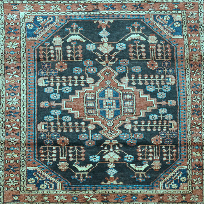 Square Machine Washable Persian Light Blue Traditional Rug, wshtr612lblu