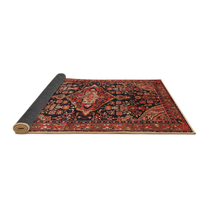 Sideview of Traditional Saffron Red Persian Rug, tr613