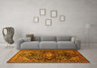 Machine Washable Persian Yellow Traditional Rug in a Living Room, wshtr613yw