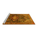 Sideview of Machine Washable Persian Yellow Traditional Rug, wshtr613yw