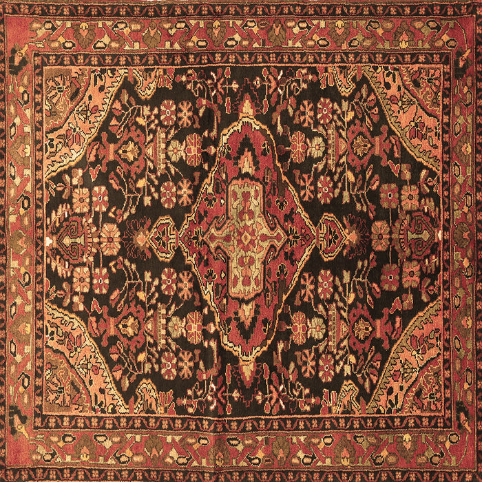Square Persian Brown Traditional Rug, tr613brn