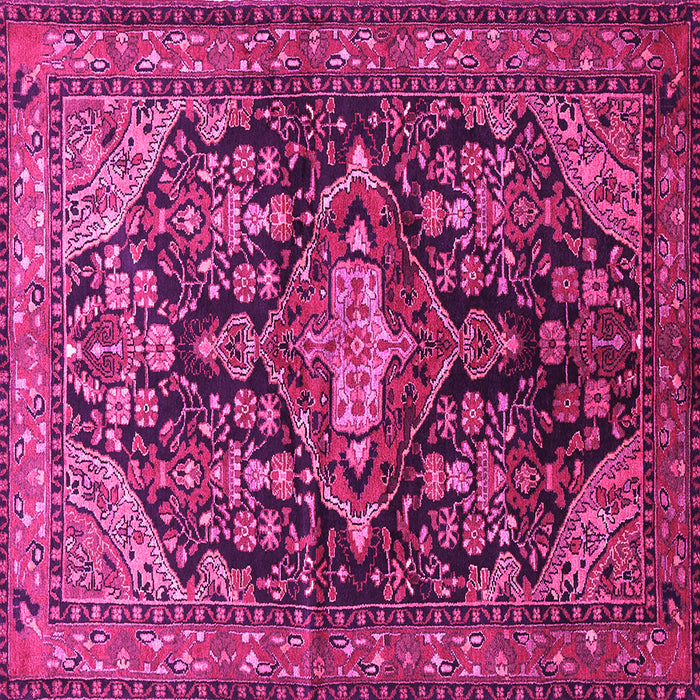 Square Machine Washable Persian Pink Traditional Rug, wshtr613pnk