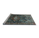 Sideview of Machine Washable Persian Light Blue Traditional Rug, wshtr613lblu