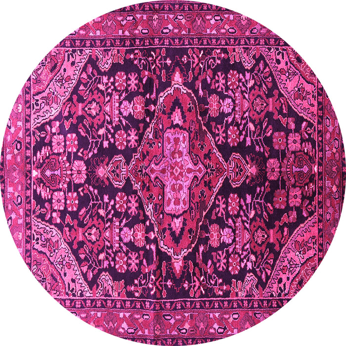 Round Persian Pink Traditional Rug, tr613pnk