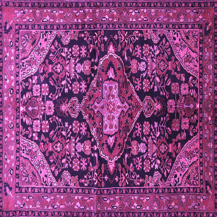 Square Machine Washable Persian Purple Traditional Area Rugs, wshtr613pur