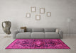 Machine Washable Persian Pink Traditional Rug in a Living Room, wshtr613pnk