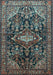 Machine Washable Persian Light Blue Traditional Rug, wshtr613lblu