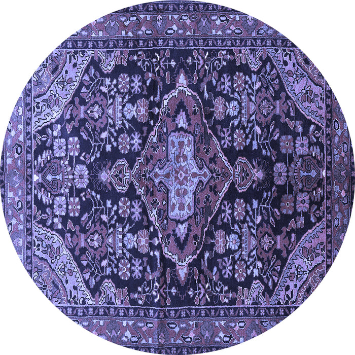 Round Persian Blue Traditional Rug, tr613blu