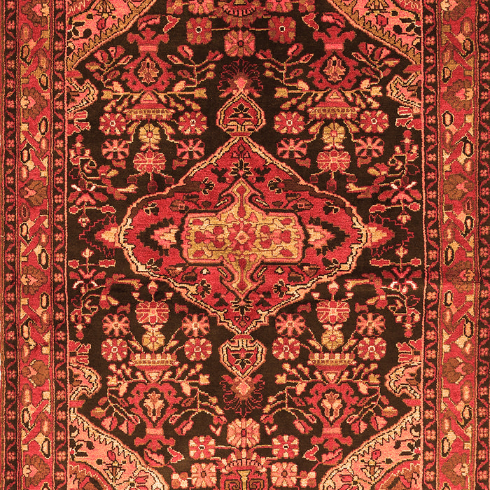Serging Thickness of Machine Washable Persian Orange Traditional Area Rugs, wshtr613org