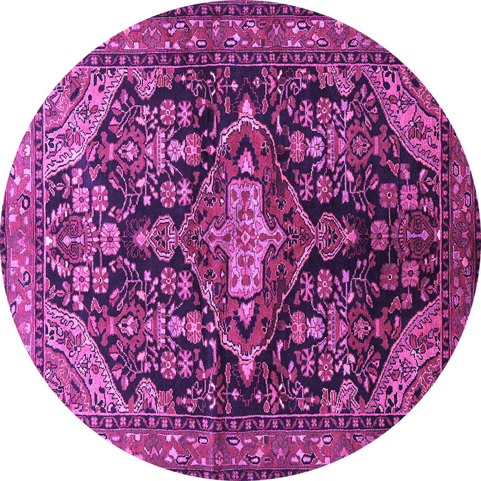 Round Persian Purple Traditional Rug, tr613pur