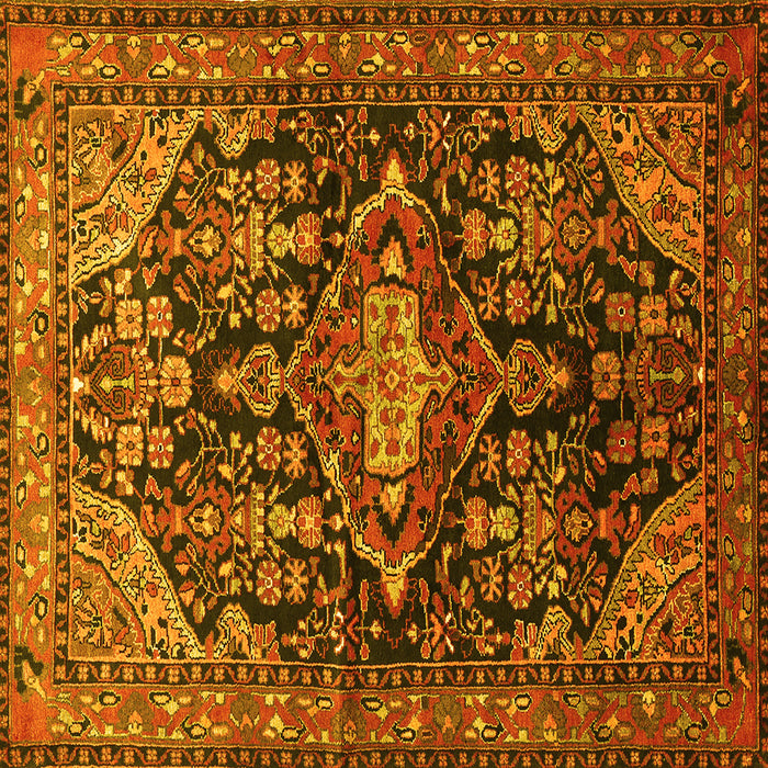 Square Persian Yellow Traditional Rug, tr613yw